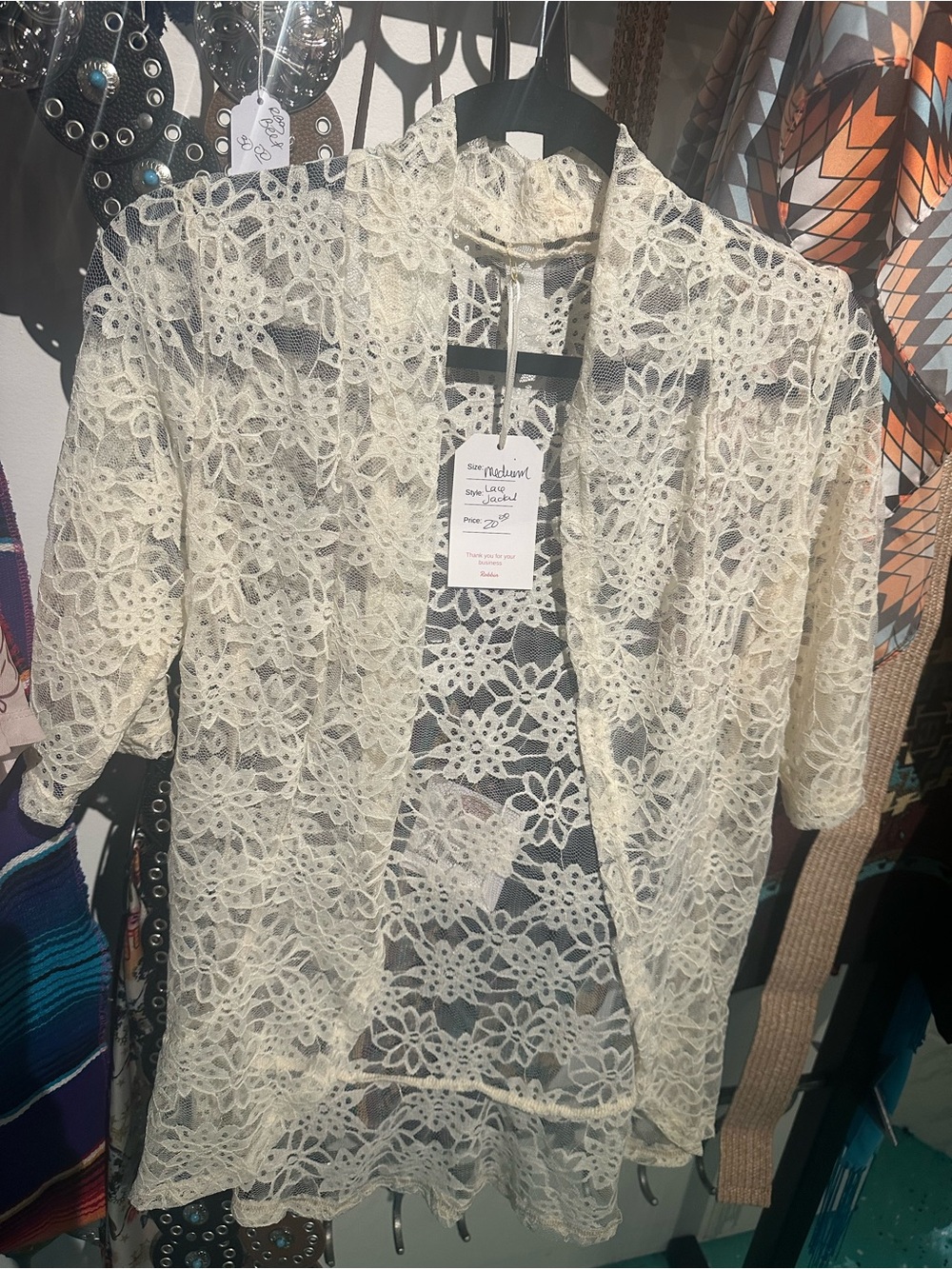 Ivory Lace Open Cardigan